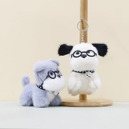 Cute Pearl Apron Puppy Pendant Dog Plush Toy