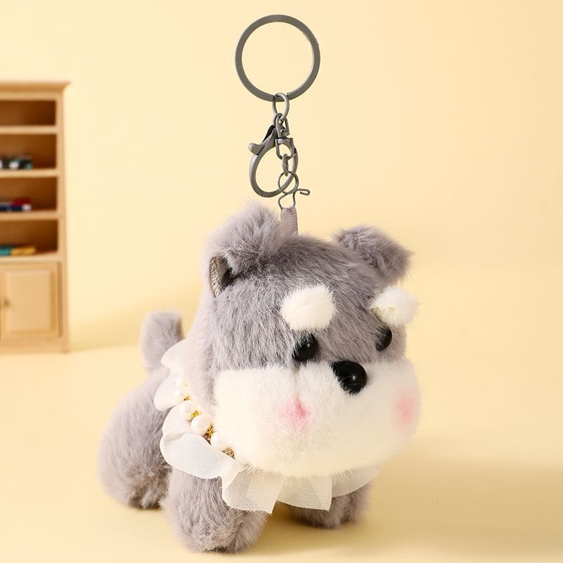 Cute Pearl Apron Puppy Pendant Dog Plush Toy